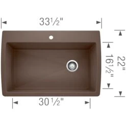 Blanco Diamond 33-1/2" Dual Mount Single Basin SILGRANIT Kitchen Sink -Bathroom Sales Store blanco 440195 alternate image 335