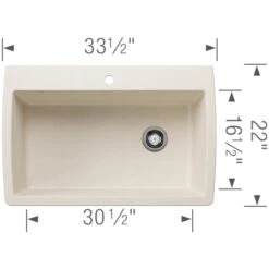 Blanco Diamond 33-1/2" Dual Mount Single Basin SILGRANIT Kitchen Sink -Bathroom Sales Store blanco 440195 alternate image 338