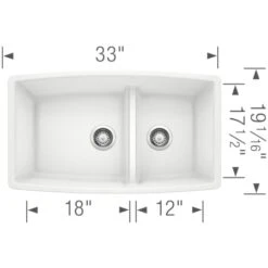 Blanco Performa 33" Undermount Double Basin SILGRANIT Kitchen Sink -Bathroom Sales Store blanco 441310 alternate image 428