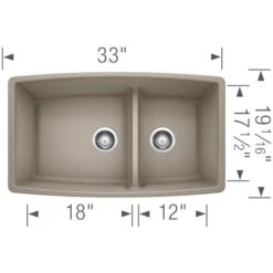 Blanco Performa 33" Undermount Double Basin SILGRANIT Kitchen Sink -Bathroom Sales Store blanco 441310 alternate image 429