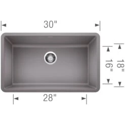 Blanco Precis 30" Undermount Single Basin SILGRANIT Kitchen Sink -Bathroom Sales Store blanco 442533 alternate image 588