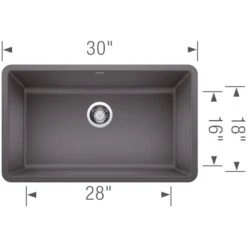 Blanco Precis 30" Undermount Single Basin SILGRANIT Kitchen Sink -Bathroom Sales Store blanco 442533 alternate image 590