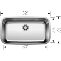 Blanco Stellar 32" Undermount Single Basin Stainless Steel Kitchen Sink 7 Blanco Stellar 32" Undermount Single Basin Stainless Steel Kitchen Sink -Bathroom Sales Store blanco 442576 alternate image 837