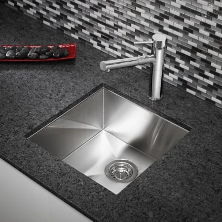 Blanco Quatrus 17" Undermount Single Basin Stainless Steel Bar Sink 5 Blanco Quatrus 17" Undermount Single Basin Stainless Steel Bar Sink - Image 3