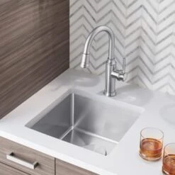 Blanco Quatrus 17" Undermount Single Basin Stainless Steel Bar Sink With Rounded Corners -Bathroom Sales Store blanco 443144 alternate image 177