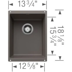 Blanco Precis 13-3/4" Undermount Single Basin SILGRANIT Kitchen Bar Sink -Bathroom Sales Store blanco 513422 alternate image 641