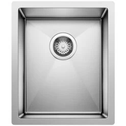 Blanco Precision R10 Small Single Bowl Stainless Steel Kitchen Sink With Stylish Drain Grooves 15" X 18"