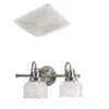 110 CFM .6 Sone Ceiling Mounted HVI Certified Bath Fan And 2 Light 17 Inch Wide Reversible Bathroom Vanity Light