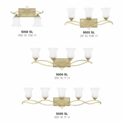 Brooke 2 Light 16-1/2" Wide Bathroom Vanity Light With Etched Opal Glass Shades -Bathroom Sales Store brooke sizecomparison