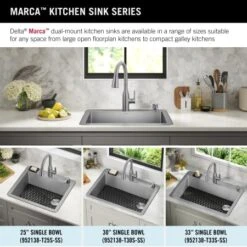 Delta Marca 25" Undermount Single Basin Stainless Steel Kitchen Sink -Bathroom Sales Store c4pnz9aidxzgvwn2ltpe
