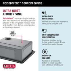 Delta Marca 25" Undermount Single Basin Stainless Steel Kitchen Sink -Bathroom Sales Store cf3uarw1fc6ktsyaovtb