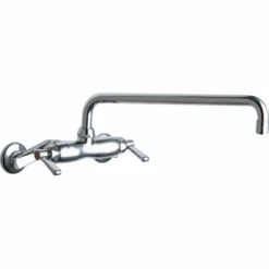 Wall Mounted Pot Filler Faucet With Lever Handles And 15" Full-Flow Swing Spout