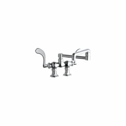 Deck Mounted Pot Filler Faucet With Wrist Blade Handles And 13" Full-Flow Swing Spout
