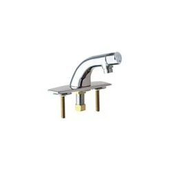 Single Supply Hot / Cold Water Basin Faucet With Self Closing Button Handle - 4" Centerset Installation
