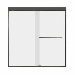 Azul 60" High X 60" Wide Semi-Framed Shower Door With Clear Glass And H2OFF™ Technology -Bathroom Sales Store clean miseno msdc6060 bn