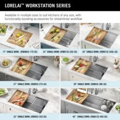 Delta Lorelai 17” Workstation Bar/Prep Kitchen Sink Undermount 16 Gauge Stainless Steel Single Bowl With WorkFlow Ledge And Accessories -Bathroom Sales Store d0bv2hmnanss0nqddvwr