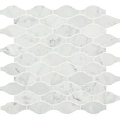 Marble - 13" X 14" Marquis Mosaic Wall & Floor Tile - Polished Marble Visual - Sold By Carton (5 SF/Carton)