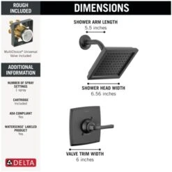 Delta Geist Shower Only Trim Package With 1.75 GPM Single Function Shower Head - Includes Rough In -Bathroom Sales Store delta 142864 alternate image 10