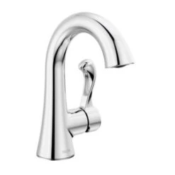 Delta Esato 1.2 GPM Single Hole Bathroom Faucet With Push Pop-Up Drain Assembly And Optional Escutcheon Plate