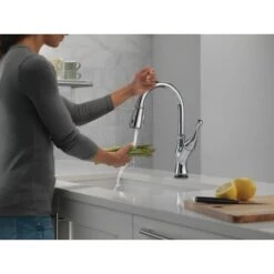 Delta Ophelia 1.8 GPM Single Hole Pull Down Kitchen Faucet With Touch2O Technology - Includes Escutcheon -Bathroom Sales Store delta 19888tz dst alternate image 10