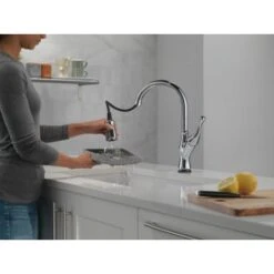 Delta Ophelia 1.8 GPM Single Hole Pull Down Kitchen Faucet With Touch2O Technology - Includes Escutcheon -Bathroom Sales Store delta 19888tz dst alternate image 11