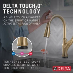 Delta Ophelia 1.8 GPM Single Hole Pull Down Kitchen Faucet With Touch2O Technology - Includes Escutcheon -Bathroom Sales Store delta 19888tz dst alternate image 15