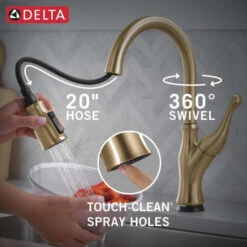 Delta Ophelia 1.8 GPM Single Hole Pull Down Kitchen Faucet With Touch2O Technology - Includes Escutcheon -Bathroom Sales Store delta 19888tz dst alternate image 16
