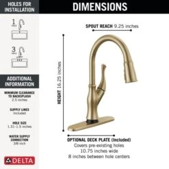 Delta Ophelia 1.8 GPM Single Hole Pull Down Kitchen Faucet With Touch2O Technology - Includes Escutcheon -Bathroom Sales Store delta 19888tz dst alternate image 17