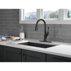 Delta Ophelia 1.8 GPM Single Hole Pull Down Kitchen Faucet With Touch2O Technology - Includes Escutcheon -Bathroom Sales Store delta 19888tz dst alternate image 3