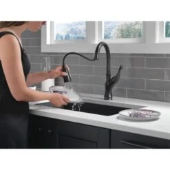 Delta Ophelia 1.8 GPM Single Hole Pull Down Kitchen Faucet With Touch2O Technology - Includes Escutcheon -Bathroom Sales Store delta 19888tz dst alternate image 5
