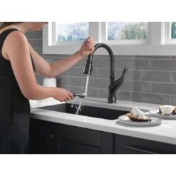 Delta Ophelia 1.8 GPM Single Hole Pull Down Kitchen Faucet With Touch2O Technology - Includes Escutcheon -Bathroom Sales Store delta 19888tz dst alternate image 6