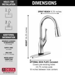 Delta Ophelia 1.8 GPM Single Hole Pull Down Kitchen Faucet With Touch2O Technology - Includes Escutcheon -Bathroom Sales Store delta 19888tz dst alternate image 7