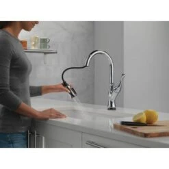 Delta Ophelia 1.8 GPM Single Hole Pull Down Kitchen Faucet With Touch2O Technology - Includes Escutcheon -Bathroom Sales Store delta 19888tz dst alternate image 9