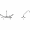 Delta Commercial Double Handle 0.5 GPM Deck Utility Faucet With Hooded Blade Handles And Tubular Swing Spout -Bathroom Sales Store delta 26c3252