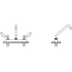 Delta Commercial Double Handle 0.5 GPM Deck Utility Faucet With Blade Handles And Tubular Swing Spout