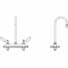Delta Commercial Double Handle 1.5 GPM Deck Utility Faucet With Blade Handles And Gooseneck Spout