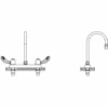 Delta Commercial Double Handle 0.5 GPM Deck Utility Faucet With Temperature Indicated Hooded Blade Handles And Gooseneck Spout 2 Delta Commercial Double Handle 0.5 GPM Deck Utility Faucet With Temperature Indicated Hooded Blade Handles And Gooseneck Spout -Bathroom Sales Store delta 26c3952 ti
