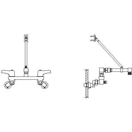 Delta Commercial Double Handle Widespread Utility Wall Mounted Faucet With Garden Hose Outlet, Adjustable Centers And Brace 3 Delta Commercial Double Handle Widespread Utility Wall Mounted Faucet With Garden Hose Outlet, Adjustable Centers And Brace