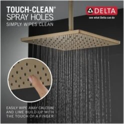 Delta Universal Showering 11-3/4" Square 1.75 GPM Single Function Rain Shower Head With Touch Clean Technology -Bathroom Sales Store delta 52159 alternate image 590