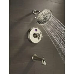 Delta Universal Showering 1.75 GPM Multi Function Shower Head -Bathroom Sales Store delta 52687 running tub and shower trim in brilliance polished nickel 2776