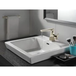 Delta Trillian 1.2 GPM Bathroom Sink Faucet Single Hole Bathroom Faucet With Pop-Up Drain Assembly -Bathroom Sales Store delta 543 mpu dst alternate view 129
