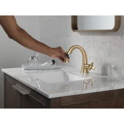 Delta Stryke 1.2 GPM Single Hole Bathroom Faucet With Pull Down Wand And Push Pop-Up Drain Assembly -Bathroom Sales Store delta 5776 pd dst alternate image 132