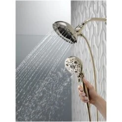 Delta In2ition 2.5 GPM Multi Function Shower Head With Touch-Clean, MagnaTite, And H2Okinetic Technology -Bathroom Sales Store delta 58480 25 pk alternate image 416