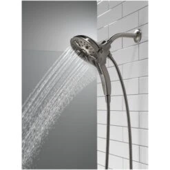 Delta Universal Showering In2ition 1.75 GPM Multi Function Shower Head With Touch-Clean, MagnaTite, And H2Okinetic Technology -Bathroom Sales Store delta 58620 pk alternate image 759