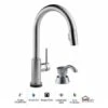 Delta Trinsic Pull-Down Kitchen Faucet With On/Off Touch Activation, Magnetic Docking Spray Head, And Soap/Lotion Dispenser - Includes Lifetime Warranty (5 Year On Electronic Parts) -Bathroom Sales Store delta 9159t ar dst sd 45