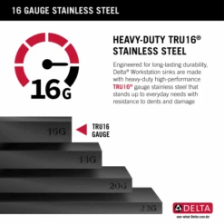 Delta Rivet 30" Drop In Single Basin Stainless Steel Kitchen Sink With Cutting Board -Bathroom Sales Store delta 95a9031 t30s alternate image 60