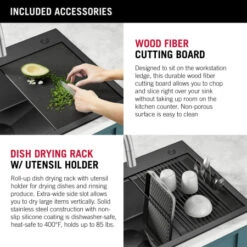 Delta Rivet 30" Drop In Single Basin Stainless Steel Kitchen Sink With Cutting Board -Bathroom Sales Store delta 95a9031 t30s alternate image 62