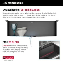 Delta Rivet 30" Drop In Single Basin Stainless Steel Kitchen Sink With Cutting Board -Bathroom Sales Store delta 95a9031 t30s alternate image 65