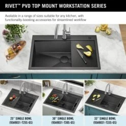 Delta Rivet 30" Drop In Single Basin Stainless Steel Kitchen Sink With Cutting Board -Bathroom Sales Store delta 95a9031 t30s alternate image 66
