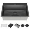 Delta Rivet 30" Drop In Single Basin Stainless Steel Kitchen Sink With Cutting Board 1 Delta Rivet 30" Drop In Single Basin Stainless Steel Kitchen Sink With Cutting Board -Bathroom Sales Store delta 95a9031 t30s gs 8055078
